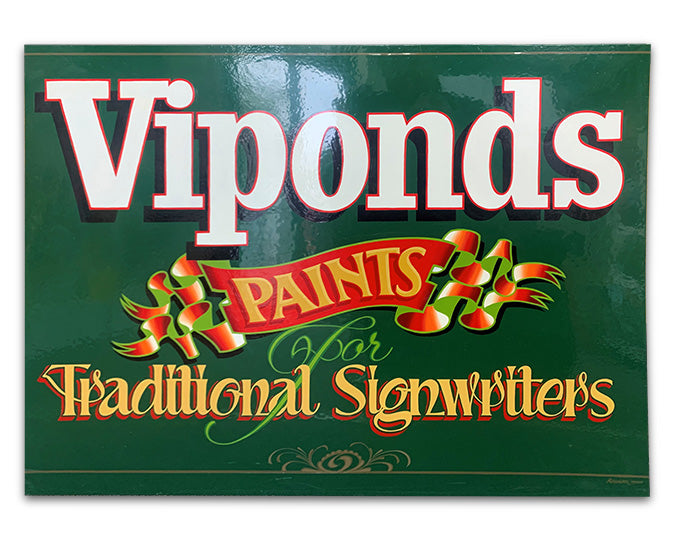 Sign painted using Viponds Traditional Sign Enamel