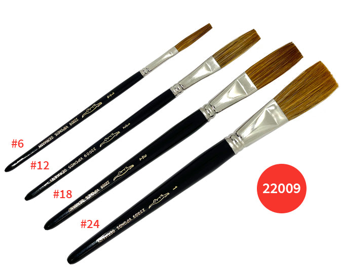 Alligator 22009 Sable Flat Poster Brush Long Brushes in four sizes