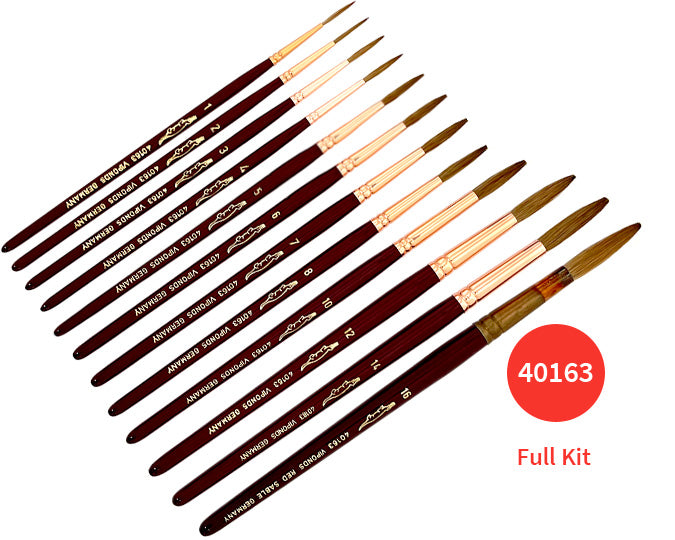 Alligator 40163 Lettering And Writing Chisel Edge Red Sable Brush - Short Kits