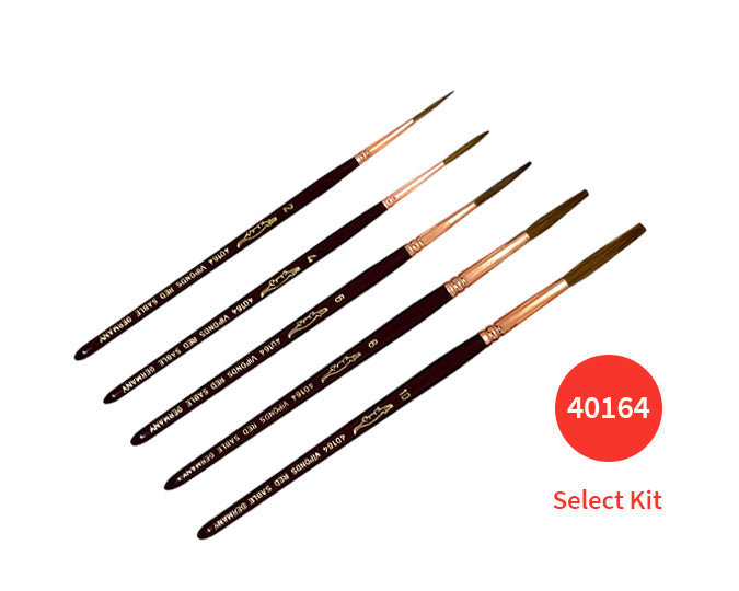 Full kit of 12 40164 sable brush by Viponds, versatile for hand painting signage, available in different sizes