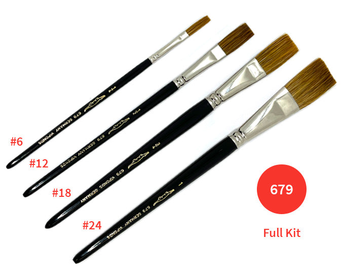 Alligator 679 Sable Flat Poster Brush Short Kit