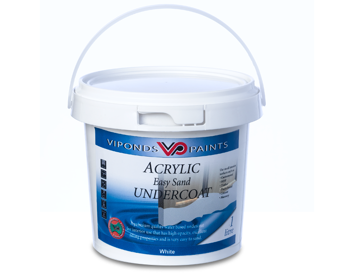 1 litre tub of Viponds Paints Acrylic Easy Sand Undercoat