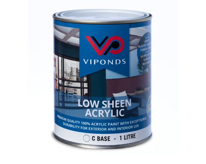 Viponds Low Sheen Acrylic paint in 1 litre for durable exterior and interior use