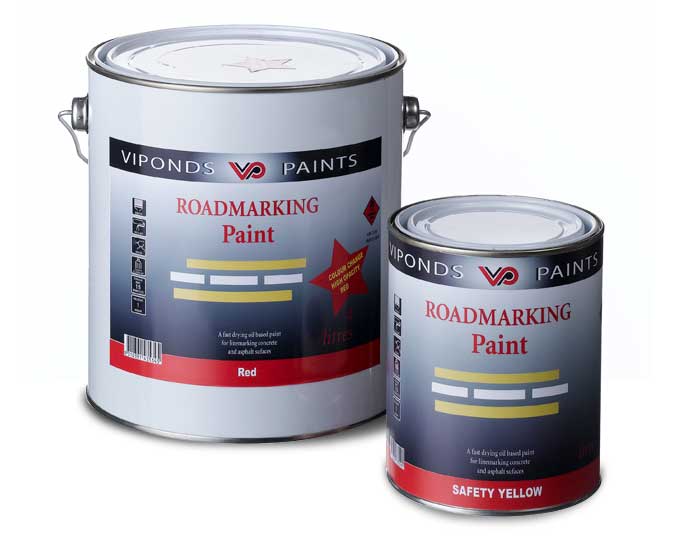 Cans of Viponds Paints Roadmarking Paint